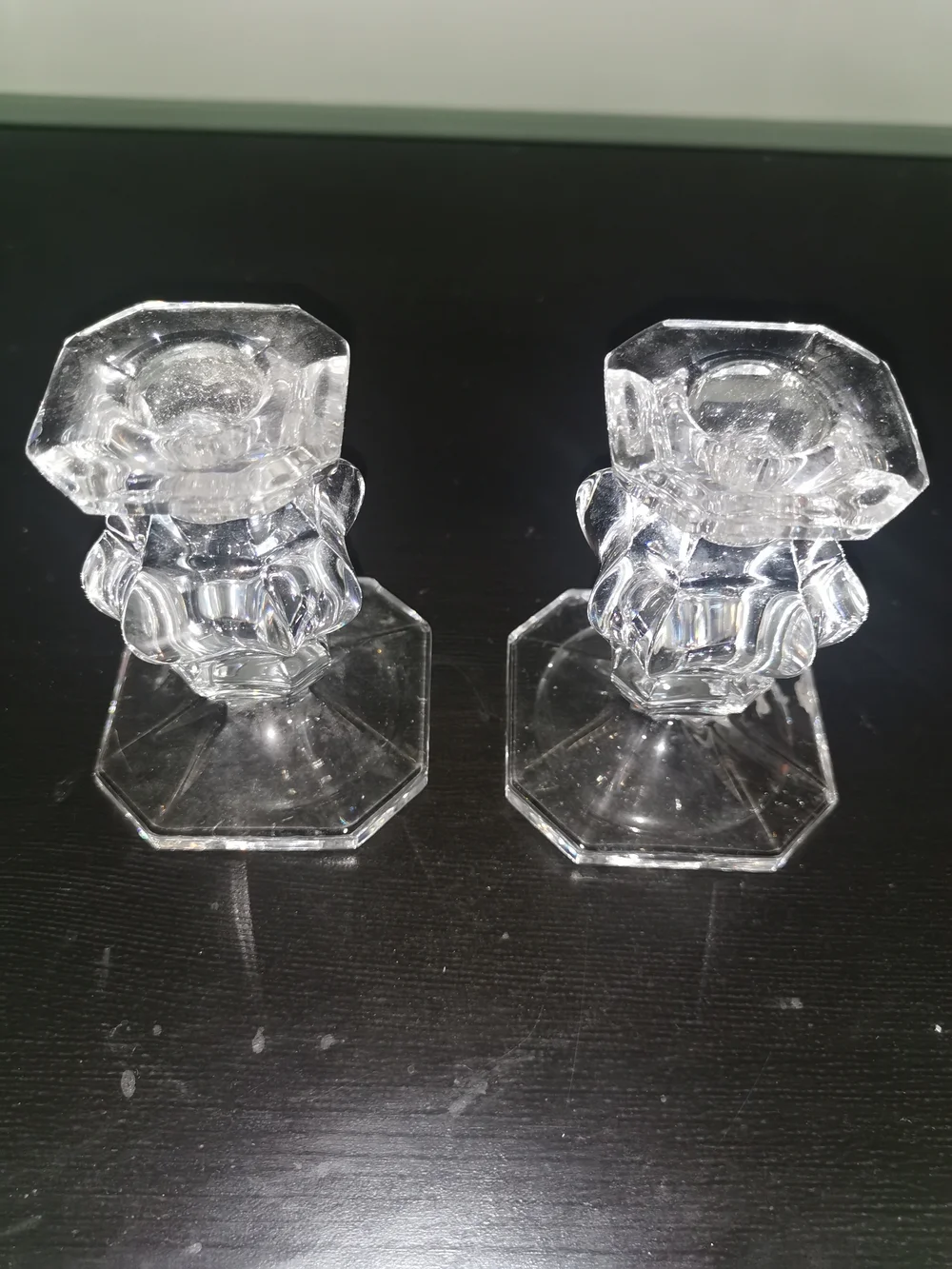 Vintage Pair of Gorham Germany Heavy Full Lead Crystal 4